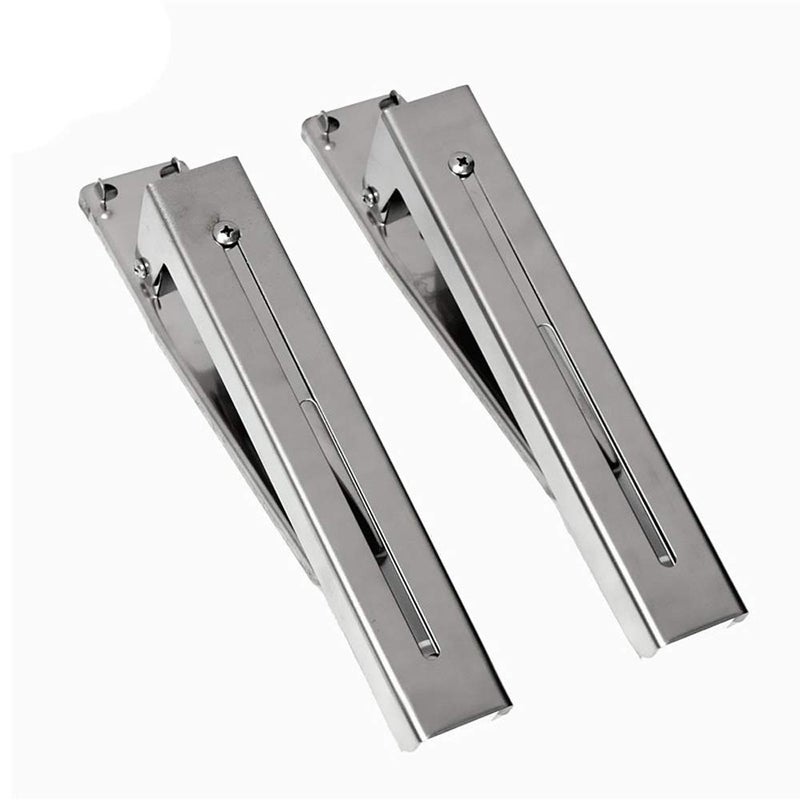 Hovico Universal Stainless Steel Microwave Mount Bracket, Support Frame Steel Foldable Stretch Shelf Rack Microwave Oven Wall Mount Bracket Stainless Silver - Image 4